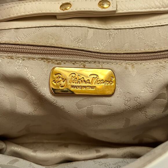 Paloma Picasso Vintage Bone White Leather Convertible Clutch Crossbody Bag - Picture 6 of 10